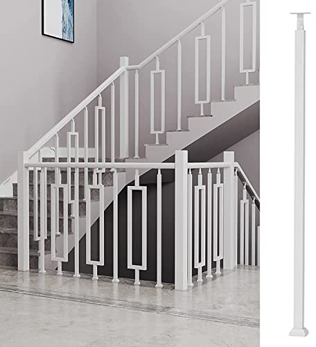 Geländer-Set für Innentreppen und Veranda, Bodenmontage, mit Schrauben, 85 cm/95 cm hoch, Weiß, 30 Stück