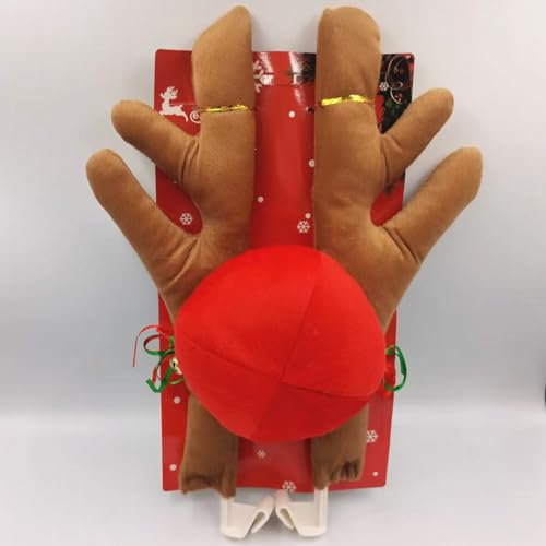 TgGreat Weihnachten Rentier Auto Für BMW X6 2008-2023 2024 2025, Weihnachten Auto Rentier Set, Rentiergeweihe Auto Weihnachtsdeko, Rentier Auto Kit, Auto Deko Weihnachts-Geweih,B-Brown