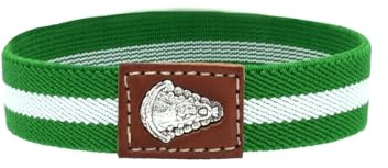 BDM Pulsera para hombre y mujer de tela andaluza con la medalla de la Virgen del Rocío y la bandera de Andalucía.