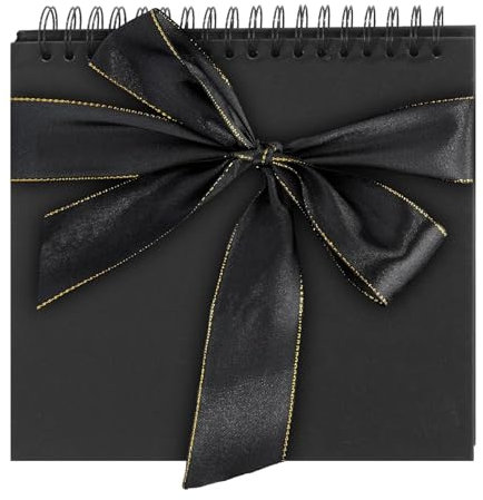 Hoxfly Scrapbook, 20 x 20cm, Schwarz, 40 Seiten, DIY Fotoalbum zum Selbstgestalten für Jubiläum, Geburtstag, Hochzeit, Taufe