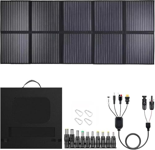XLB-TYNFD Panneau solaire pliable 1000W, valise solaire portable 25% haute efficacité, durable et étanche IP67 pour centrales électriques, camping-cars, camping, hors réseau, ouragan, blackout