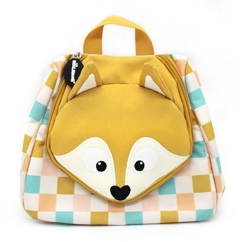 Les DEGLINGOS - Trousse de Toilette Cyranos Le Renard - bébé et Enfant - Rangements astucieux - Couleur Moutarde - 23cm