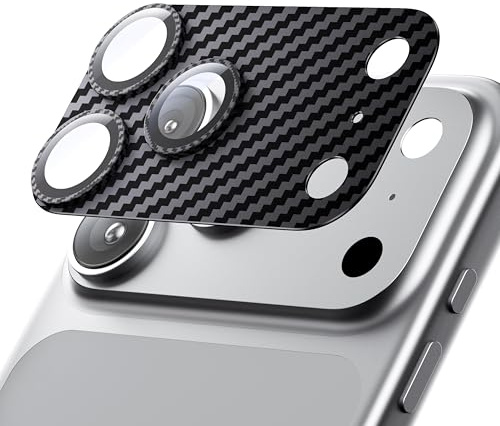 Hoerrye für iPhone 17 Pro Kameraschutz,Kevlar-Muster, 1 Stück | 12FT stoßsicher, Militärstandard, starke Haftung, 9H+ Panzerglas, Kamera+Display Vollschutz, kompatibel mit Hüllen