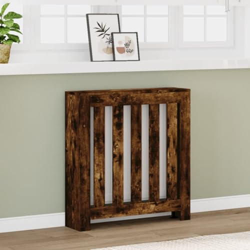 Frdhee Large Radiator Cover Grill Shelf Cabinet,Radiator Cover Smoked Oak 78x20x82 cm Engineered Wood,Use for Living Room Home Bedroom,Easy to Assemble