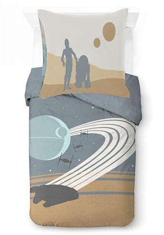 Jay Franco Kids Star Wars – Einzel-Bettwäsche-Set Superweich Mit Kissenbezug, NUR BETTBEZUG (Füllung Nicht Inklusive), Multicoloured,2-teilig Einzelbett