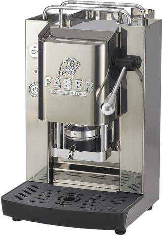 FABER COFFEE MACHINES | Pro 3.0 Inox | Macchina Caffè ESE 44mm in Acciaio con Elettrovalvola, Portacialda Estraibile e Tanica in vetro (Glossy)