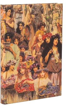 Spring (Lawrence Alma-Tadema) Midi Lined Hardback Journal (Elastic Band Closure)