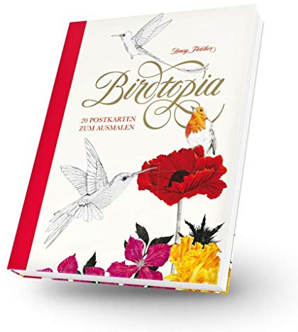 Birdtopia Postkartenbuch: 20 Postkarten zum Ausmalen (Kunst für Kinder)
