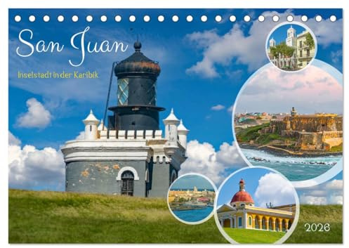 San Juan - Inselstadt in der Karibik (Tischkalender 2026 DIN A5 quer), CALVENDO Monatskalender: Die Hauptstadt von Puerto Rico liegt an der Atlantikküste. (CALVENDO Orte)