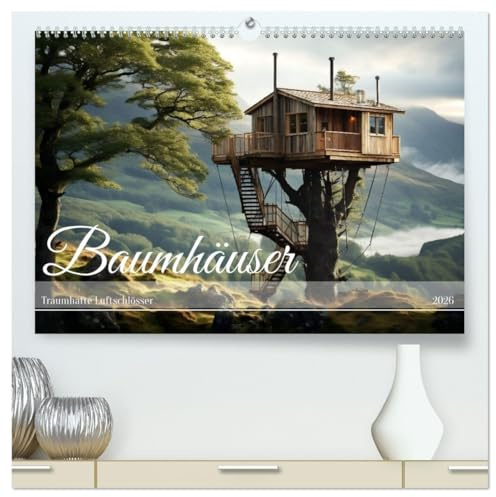 Baumhäuser - Traumhafte Luftschlösser (hochwertiger Premium Wandkalender 2026 DIN A2 quer), Kunstdruck in Hochglanz: Im Einklang mit der Natur (CALVENDO Orte)
