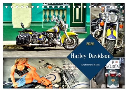 Harley-Davidson - Eine Kultmarke in Kuba (Tischkalender 2026 DIN A5 quer), CALVENDO Monatskalender: Verschiedene Modelle der Harley-Davidson in Kuba (CALVENDO Technologie)