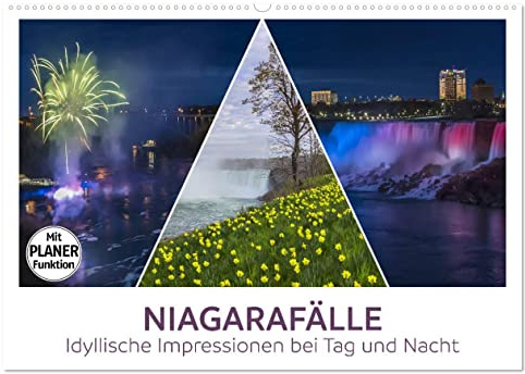 NIAGARAFÄLLE Idyllische Impressionen bei Tag und Nacht (Wandkalender 2026 DIN A2 quer), CALVENDO Monatskalender: Imposante und klassische Ansichten (CALVENDO Natur)