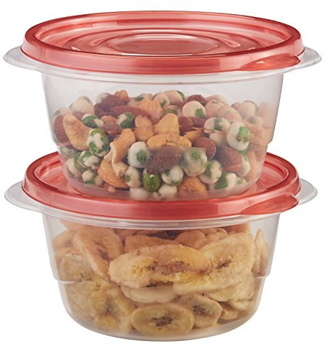 Rubbermaid TakeAlongs Small Bowl Food Storage Containers, 3.2 Cup, Tint Chili, 2 Count FG7F6700FCLR