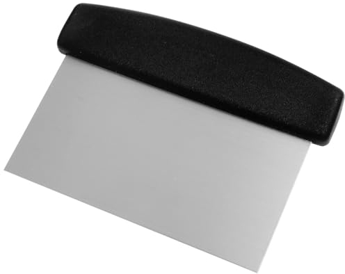 FM Professional 21544 Coupe-pâte professionnel, coupe-pâte de boulanger, ustensile professionnel, coupe pâte à pain, Acier inoxydable, Plastique, Inox, Noir, 16 x 12 cm