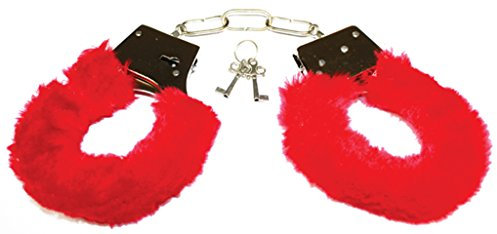 sexy Plüsch Handschellen/Handfesseln in ROT (Plüschhandschellen/Plüschfesseln)