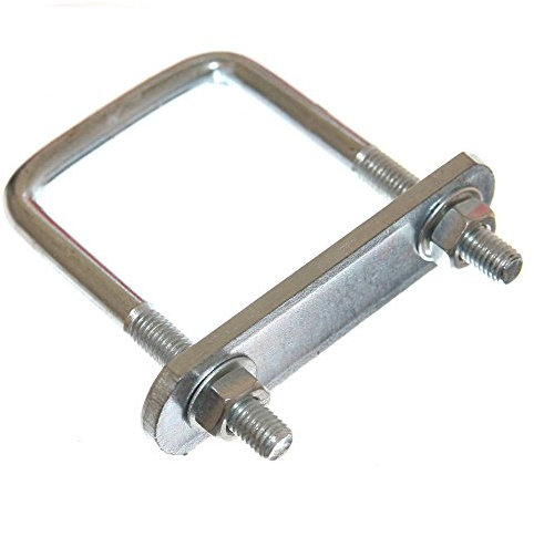 2x U-Bügel 100mm Länge mit Gegenplatte Zurrbügel Bügelschraube M10 verzinkt Gewindebügel Öse Zurröse Bügelschelle Dachträger Befestigung Neu Old-Harvest (100x63mm)