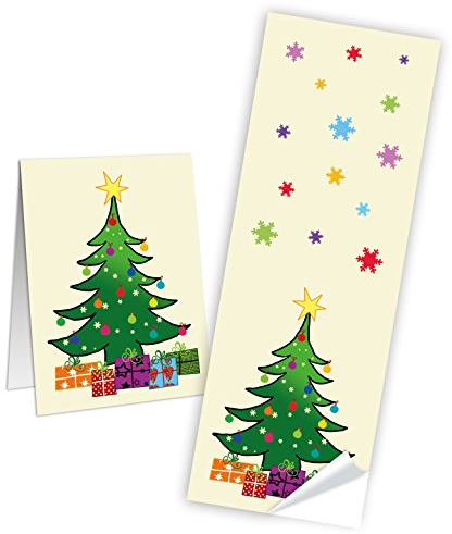 Logbuch-Verlag 25 Weihnachten Aufkleber Weihnachtsbaum BAUM 5 x 14,8 cm Sticker Banderole selbstklebend Geschenkaufkleber Verpackung