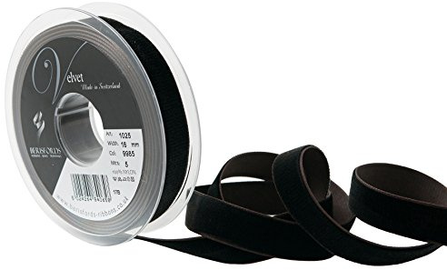 Berisfords Velvet Ribbon Black Coffee 21mm - Nylon Craft Ribbon for Sewing, Gift Wrapping and Hair Accessories