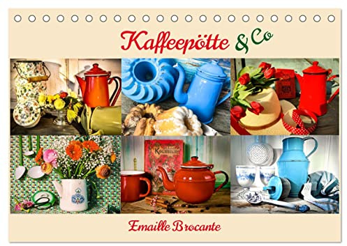 Kaffeepötte & Co (Tischkalender 2026 DIN A5 quer), CALVENDO Monatskalender: Nostalgische Impressionen von Emaille Kannen (CALVENDO Lifestyle)