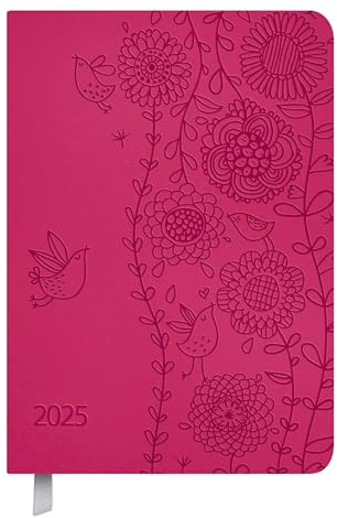 Timer Soft Touch pink 2025: Terminplaner in Lederoptik. Terminkalender mit Wochenübersicht und Lesezeichenband. Taschenkalender im Format: 11 x 16 cm
