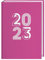 Neon Pink Kalenderbuch A5 2023. Taschenplaner in knalligem Pink - ein praktischer Blickfang! Cheftimer 2023 mit viel Raum für Notizen. Buch-Kalender mit Wochenkalendarium.