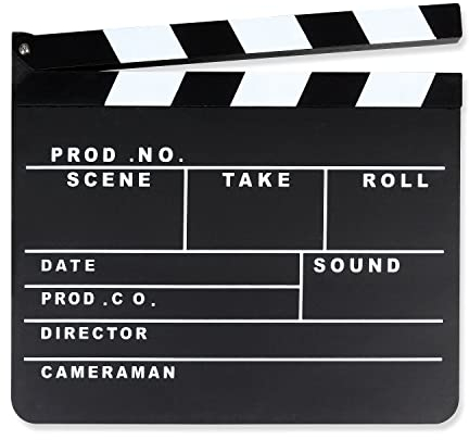 Schramm® Regieklappe 30x27cm Regie Klappe Filmklappe Szenenklappe Hollywood Kreidetafel Clapbaord Regieklappen Filmklappen