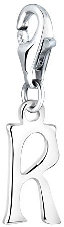 Nenalina Buchstabe R Karabiner Charm Anhänger für Bettelarmband aus 925 Sterling Silber 713247-000