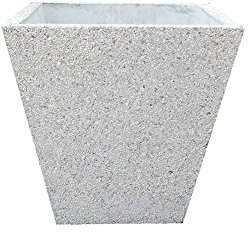 ARTISTICA GRANILLO FIORIERA in Cemento,Vaso,Cono, INERTI A Vista Misura H52 Base Superiore 52X52 CM.