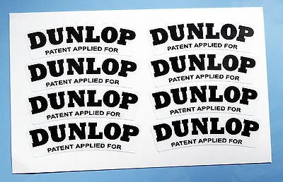 DUNLOP set mit 8 'LACK ANGEBRACHTE FÜR' Alu & Speichenrad logo aufkleber 80mm breit