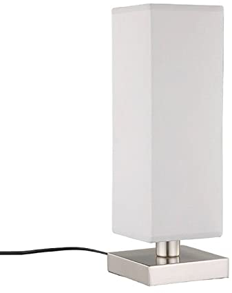 Lindby Tischlampe 'Julina' (Modern) in Alu aus Textil u.a. für Schlafzimmer (1 flammig, E14) - Tischleuchte, Schreibtischlampe, Nachttischlampe, Schlafzimmerleuchte