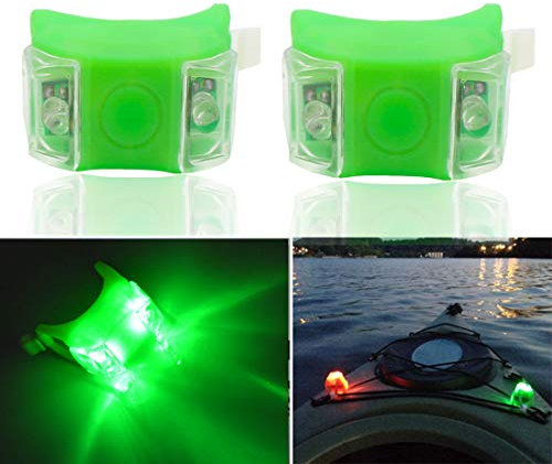Botepon 2Pcs Boat Kayak Battery Navigation Lights Strobe Safety Lights Boat Bow Lights Stern Lights Green 2pcs