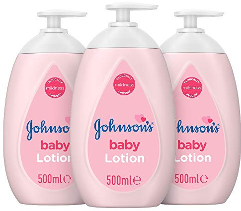 Johnson's Baby Lozione Multipack - Delicata e delicata per pelli delicate e uso quotidiano - Idratazione 24 ore - 3 x 500 ml