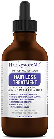 DHT Blocker Oil - Cayenne Hair Treatment Serum for Hair Regrowth, Promotes Growth and Stops Thinning or Balding