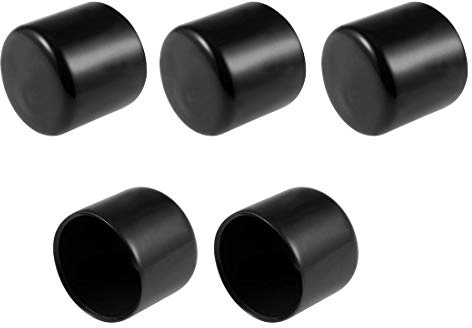 Endkappen aus Gummi, 33 mm, ID Endstück, rund, Deckel, Kappe, Schwarz, Schrauben, Drahtschutz, 5 Stück
