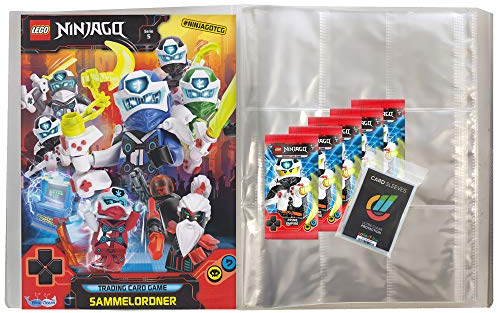 Lego Ninjago - Serie 5 Trading Cards - 1 Leere Sammelmappe + 5 Booster - Deutsch + Collect-it Hüllen Sleeves