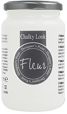 FLEUR DESIGNER'S PAINT | Pittura ad Acqua, Effetto Gesso Naturale, Extra Opaca, Fleur Chalky F01, Colore Snow White, Made in Italy, Formato da 330 ml