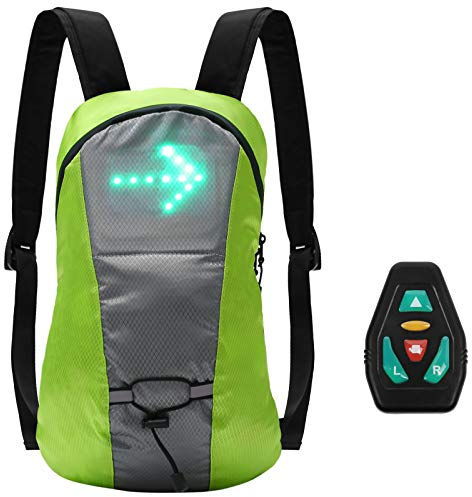 Lixada Rucksack, reflektierend, leicht, USB, wiederaufladbar, Richtungsanzeige, Licht, kabellos, für Radfahren, Laufen, Joggen