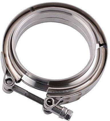 Stainless Steel V Band Clamps Car 2.5 Inch / 3 Inch / 3.5 Inch / 4 Inch Stainless Steel Turbo Exhaust Pipe Clamp for Turbos, Wastegates Blow Off Valves, Exhaust Systems V Band Clamp, 4 Inch