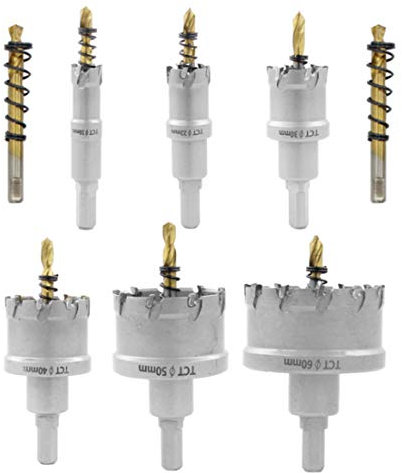 8 Unidades - Juego De Sierra De Circular, Punta De Carburo De Acero Inoxidable, Broca De Metal TCT, Medida De 16 Mm - 60Mm