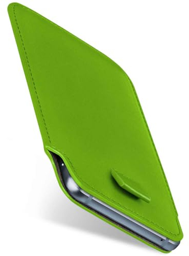 moex Slide Case für iPhone 11 Pro Max Handytasche zum Einstecken Ultra dünn, Einsteckhülle Holster Hülle PU Leder, Sleeve Etui Handyhülle mit 360 Grad Komplettschutz, Grün