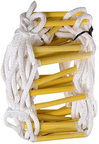 TOOJUN Emergency Fire Escape Ladder Flame Resistant Safety Extension Ladder Window Balcony Railing Treehouse Durable Resin Nylon Polyester Rope Ladder,10m/32.8ft