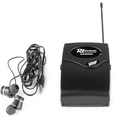 Power Dynamics TG40 - Zusätzlicher Empfänger für das TG40, Drahtloses Tour Guide System, Reiseleiter Audio System, 1x Empfänger, 50 Meter Reichweite, In Ear Monitoring für Touren, Museen etc.