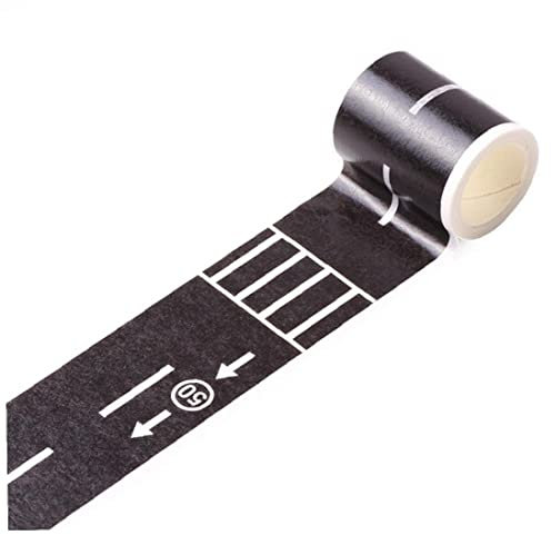 Casiler 1 Rouleau Ruban Adhésif 5m Autoroute Panneau De Signalisation Modèle Trafic Routier Washi Ruban Décoratif Rubans De Masquage Autocollant pour Voitures Jouets