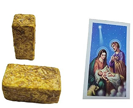 2 Ballen Heu 6 x 3 x 3 cm Styropor mit Heu geklebt, für Hirten Krippe S. GREGORIO ARMENO Empfangen SANTINO NATIVITA'