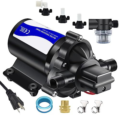 TDR Venus 115 volt 120v On Demand Water Pump 50 psi Water Pressure Booster for Home Utility Water Transfer Circulating Pump for Garden Hose Parts Washer Pump