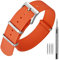 ANNEFIT Nylon Uhrenarmbänder 20mm mit Edelstahl Metall Schließe, Sport Atmungsaktive Ersatzarmband (Orange)