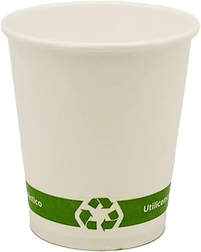 BALSAT Vaso Papel Blanco 200 ml. Fuentes de Agua, Bebidas para llevar, Resistente al calor y al frio. Reciclable y compostables (1000)