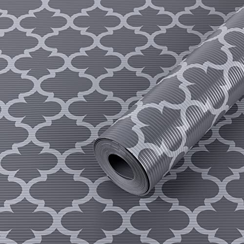 Schubladenmatte Shelf Liner Küchenschubladenmatten, Nicht klebende Eva-Material-Kühlschrankauskleidungen mit wasserdichtem, haltbarem Kühlschranktisch Tischsets für Schrank Grau 60cm x 200cm