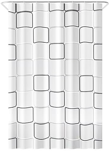 Loti Living Anti-Schimmel Duschvorhang - 120x200 cm - Cube Polyester - Inkl. Ringe - Shower Curtains - Duschvorhang Anti Schimmel - Duschvorhang Badewanne - Duschvorhang Cube
