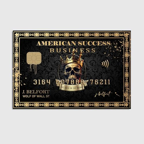 Blue Booms Get Rich or Die Trying - Golden Skull POSTER 120x80 Rahmen Schwarz